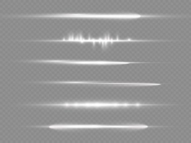 Yatay ışık ışınları, parlayan beyaz yatay çizgi