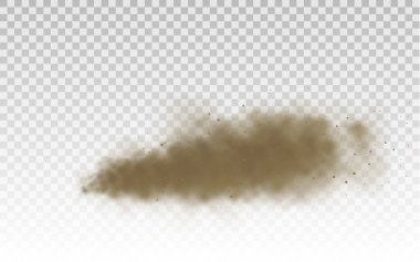 Uçan kum, kahverengi toz bulutu, rüzgar, kum fırtınası.