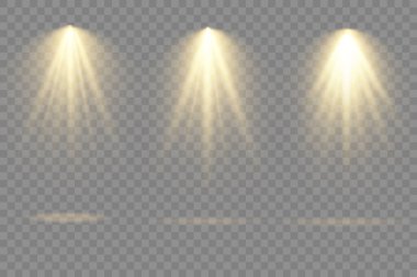 Spotlight projektör, sarı ışınlı ışık efekti
