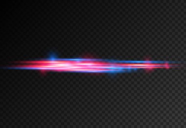 Kırmızı mavi hareketli polis hattı, yatay ışık huzmeleri