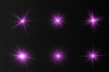 Mor parlak ışık yıldızı, menekşe patlaması güneş ışınları.