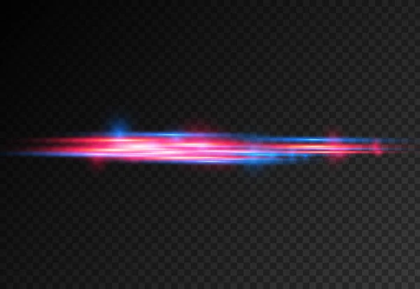 Red blue motion police line, horizontal light rays — Stock Vector