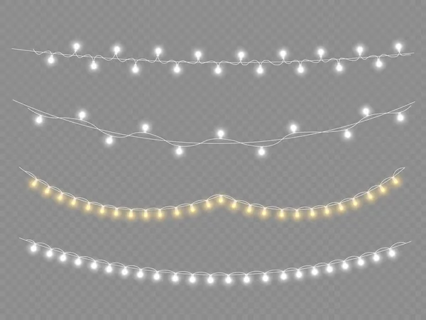 Christmas glowing light garland, led neon lamp. — Stock Vector