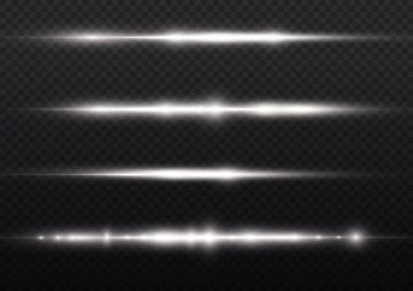 Yatay ışık ışınları, parlayan beyaz yatay çizgi