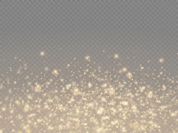 Luce scintillante giallo polvere magia dorata particelle — Vettoriale Stock