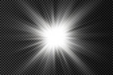 Parlayan beyaz ışık, patlayan güneş ışınları..