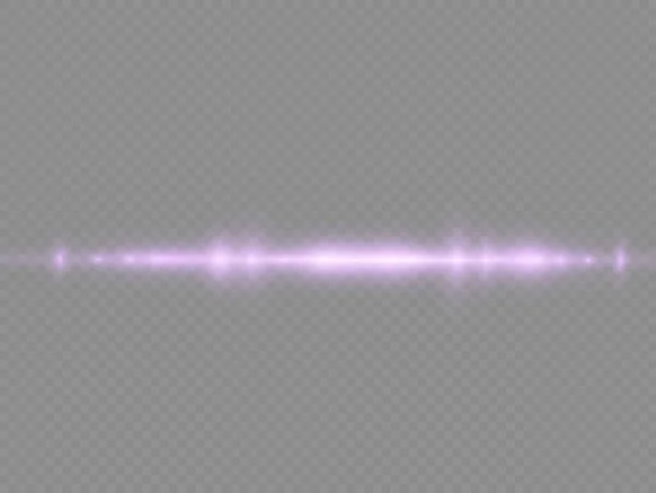 Rayos de luz violeta horizontal, línea púrpura del flash. — Archivo Imágenes Vectoriales