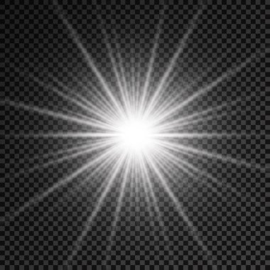 Parlayan beyaz ışık, patlayan güneş ışınları..