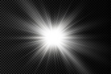 Parlayan beyaz ışık, patlayan güneş ışınları..