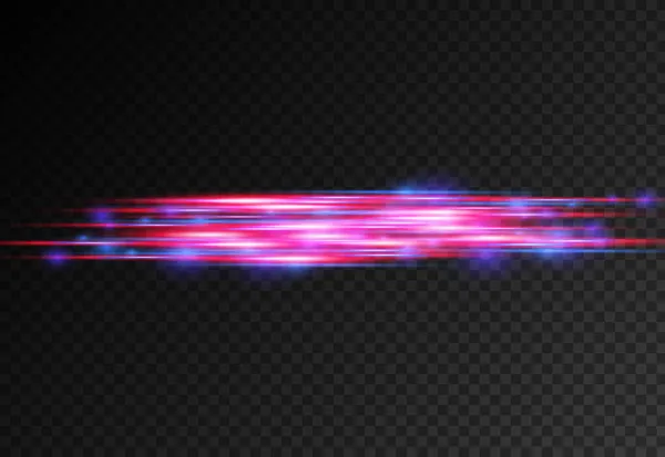 Ligne de police à mouvement bleu rouge, rayons lumineux horizontaux — Image vectorielle