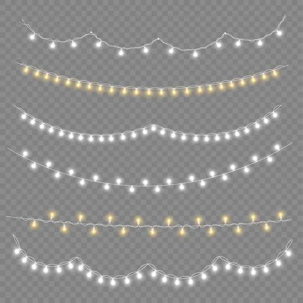 Christmas glowing light garland, led neon lamp. — Stock Vector