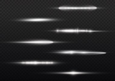 Yatay ışık ışınları, parlayan beyaz yatay çizgi