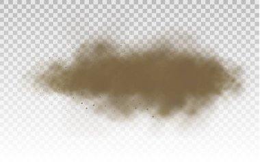 Uçan kum, kahverengi toz bulutu, rüzgar, kum fırtınası.