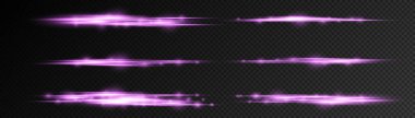 Yatay mor ışık ışınları, flaş mor çizgi.