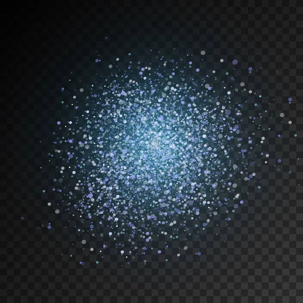 Neon blue sparkling star dust trail light. — Stock Vector