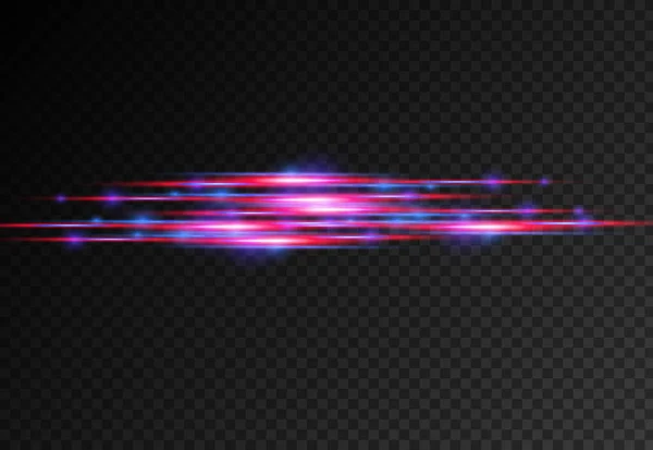 Červené, modré laserové paprsky, horizontální světelné paprsky. — Stock fotografie