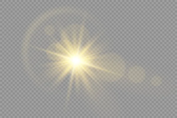 Bright yellow star burst, golden light effect. — Stock Photo, Image