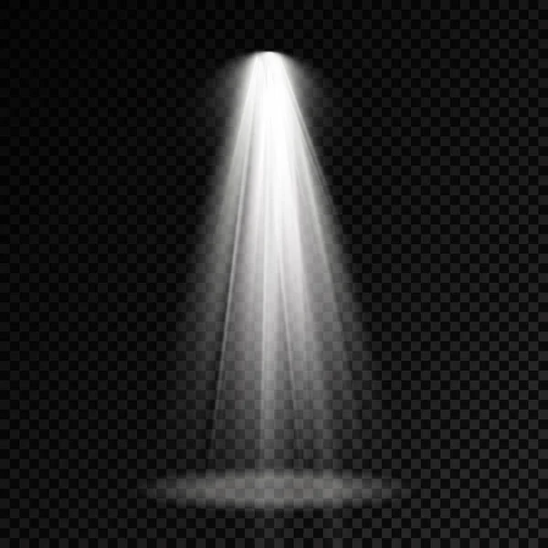 Fehér reflektor készlet, projektor fényhatás. — Stock Vector