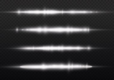 Yatay ışık ışınları, parlayan beyaz yatay çizgi
