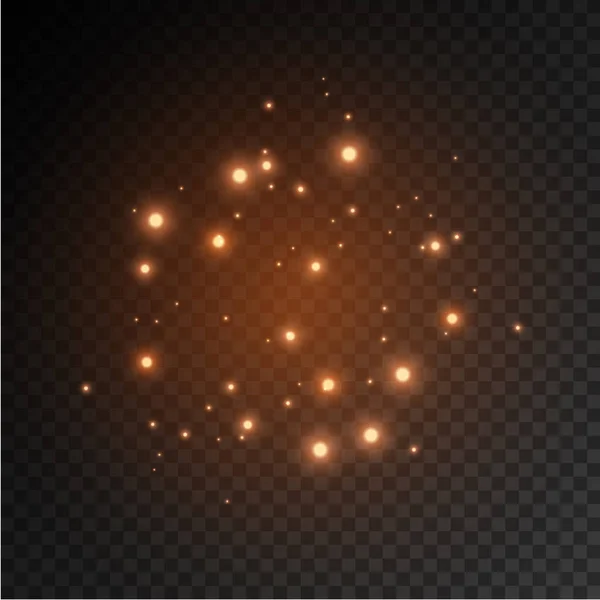 Étincelles de poussière, étoiles rouges effet de lumière spécial. — Image vectorielle