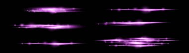 Yatay mor ışık ışınları, flaş mor çizgi.