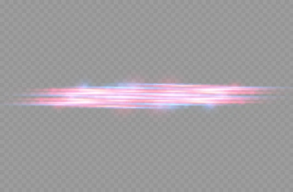 Garis polisi gerakan biru merah, sinar cahaya horisontal - Stok Vektor