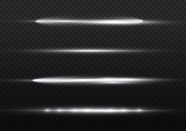 Yatay ışık ışınları, parlayan beyaz yatay çizgi