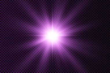 Mor parlak ışık yıldızı, menekşe patlaması güneş ışınları.