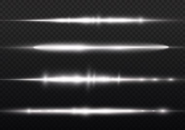 Yatay ışık ışınları, parlayan beyaz yatay çizgi