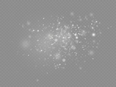 Beyaz toz kıvılcımlar ve yıldızlar, ışık efekti.