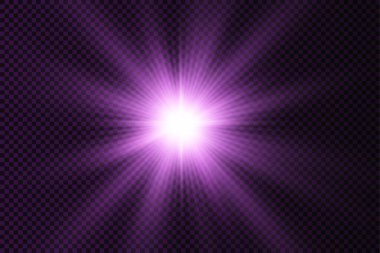 Mor parlak ışık yıldızı, menekşe patlaması güneş ışınları.
