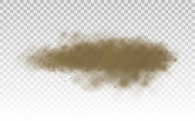 Uçan kum, kahverengi toz bulutu, rüzgar, kum fırtınası.