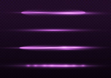Yatay mor ışık ışınları, flaş mor çizgi.
