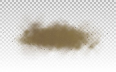 Uçan kum, kahverengi toz bulutu, rüzgar, kum fırtınası.