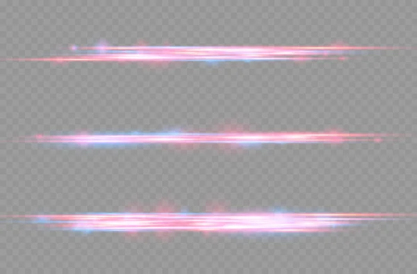Ligne de police à mouvement bleu rouge, rayons lumineux horizontaux — Image vectorielle