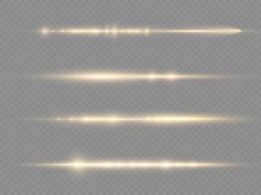 Yatay ışık ışını, parlak sarı yatay çizgi