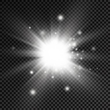 Parlayan beyaz ışık, patlayan güneş ışınları..