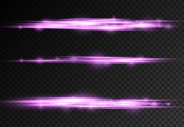 Yatay mor ışık ışınları, flaş mor çizgi.