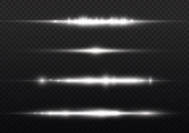 Yatay ışık ışınları, parlayan beyaz yatay çizgi