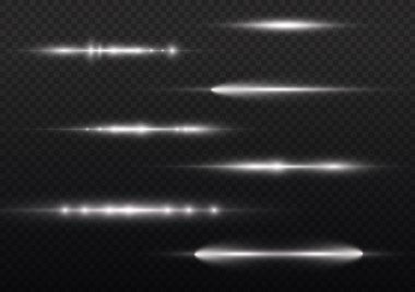 Yatay ışık ışınları, parlayan beyaz yatay çizgi