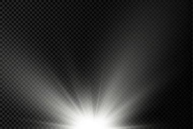 Yıldız patlaması, beyaz parlayan ışıklar güneş ışınları.