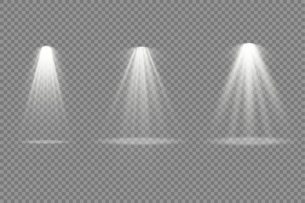 Набір білого прожектора, ефект світла проектора . — стоковий вектор