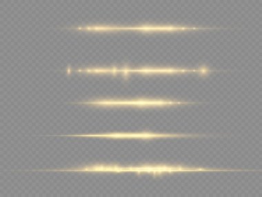 Yatay ışık ışınları, parlayan sarı ışınlar, parıldayan ışınlar..