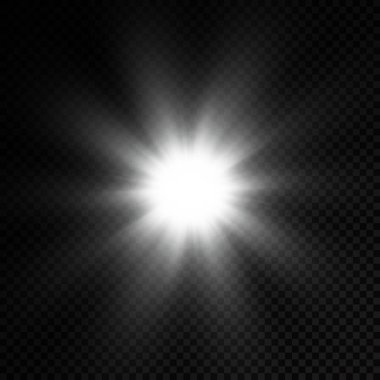 Parlayan beyaz ışık, patlayan güneş ışınları..