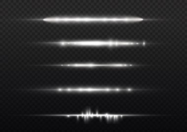 Yatay ışık ışınları, parlayan beyaz yatay çizgi