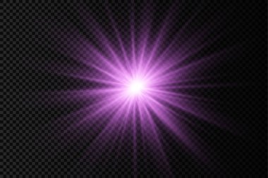Mor parlak ışık yıldızı, menekşe patlaması güneş ışınları.