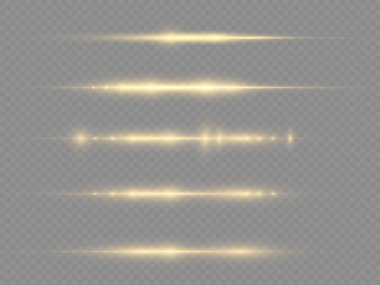 Yatay ışık ışını, parlak sarı yatay çizgi