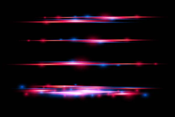 Vermelho, raios laser azuis, raios de luz horizontais. — Fotografia de Stock