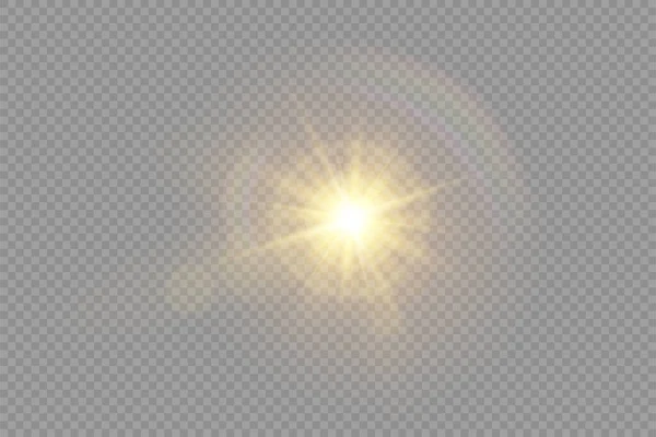 Bright yellow star burst, golden light effect. — Stock Photo, Image