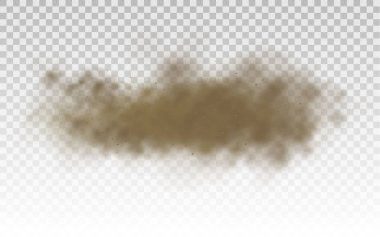 Uçan kum, kahverengi toz bulutu, rüzgar, kum fırtınası.